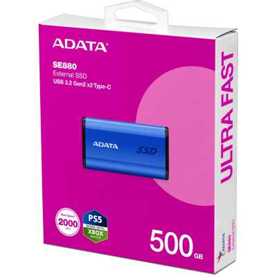 SSD диск ADATA SE880 500Gb AELI-SE880-500GCBU Синий