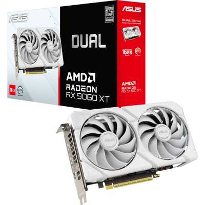 видеокарта ASUS AMD Radeon RX 9060 XT 16Gb DUAL-RX9060XT-16G-WHITE Белый