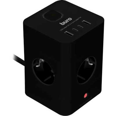 сетевой удлинитель Buro BU-PTE4.1UC-B черный