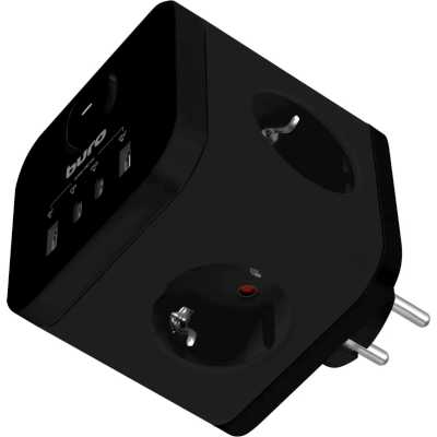 сетевой разветвитель Buro BU-PW3UC-PLUS-B черный