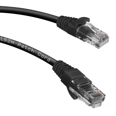 патч-корд Cabeus PC-UTP-RJ45-Cat.5e-0.3m-BK-LSZH Черный
