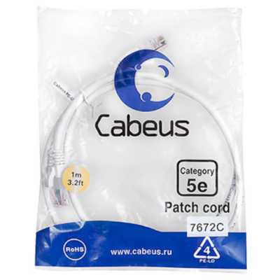 патч-корд Cabeus PC-UTP-RJ45-CAT.5E-1M-WH-LSZH Белый