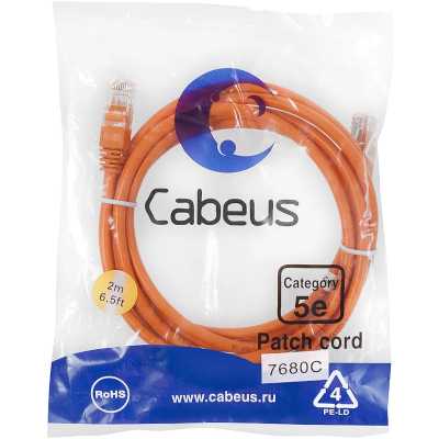 патч-корд Cabeus PC-UTP-RJ45-Cat.5e-2m-OR-LSZH