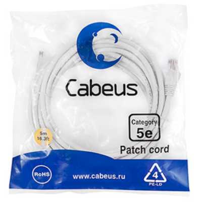 патч-корд Cabeus PC-UTP-RJ45-CAT.5E-5M-WH Белый