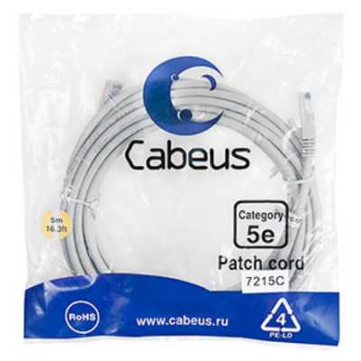 патч-корд Cabeus PC-UTP-RJ45-CAT.5E-5M Серый