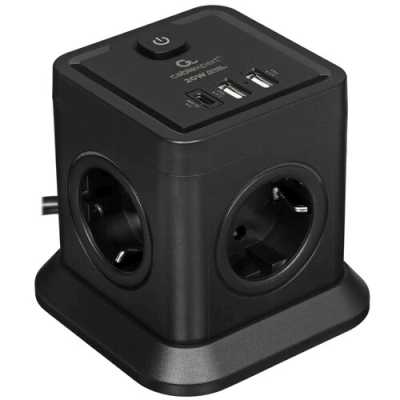 сетевой фильтр Cablexpert Tower TWR-4-CU2-B-2 черный