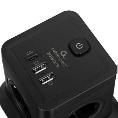 сетевой фильтр Cablexpert Tower TWR-4-CU2-B-2 черный