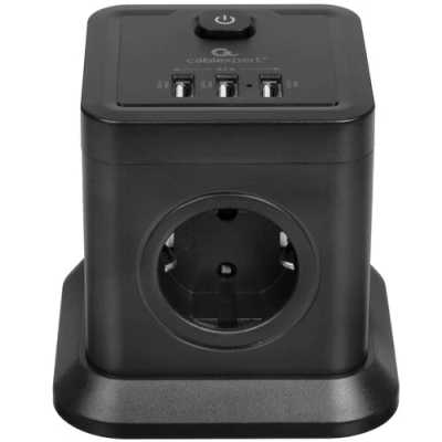 сетевой фильтр Cablexpert Tower TWR-4-U3-B-2 черный