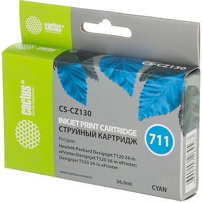 картридж Cactus CS-CZ130 голубой