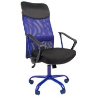 офисное кресло Chairman 610 CMet Black-Blue 7021401 черный/синий