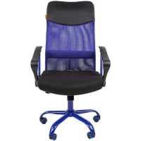 офисное кресло Chairman 610 CMet Black-Blue 7021401 черный/синий