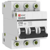 автоматический выключатель EKF ВА 47-29 3P (C) 4.5kA 10 А mcb4729-3-10C