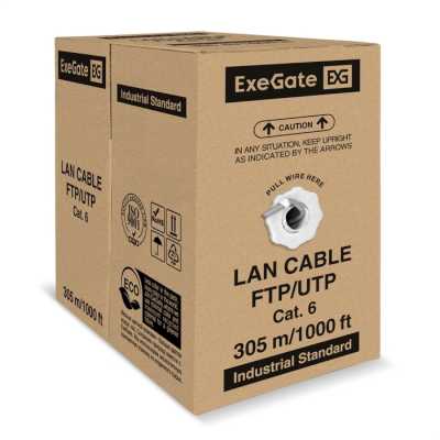 витая пара ExeGate FUTP4-C6-CCA-S23-IN-PVC-GY-305 EX300619RUS