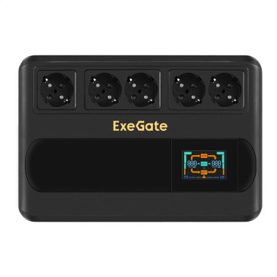 ИБП ExeGate Neo Smart BU-1000.LCD.AVR.5SH.RJ.USB Черный