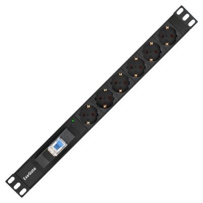 блок розеток ExeGate ServerPro PDU-19H610 Al-6S-EU2.5-1P