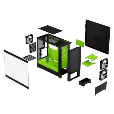 корпус Fractal Design Pop Air RGB Green Core TG Clear Tint FD-C-POR1A-04