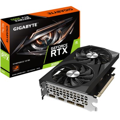 видеокарта GigaByte nVidia GeForce RTX 3050 8Gb GV-N3050WF2V2-8GD