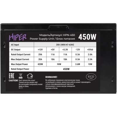 блок питания Hiper 400W HPN-450 Черный