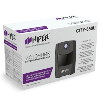 ИБП Hiper City-650U Черный