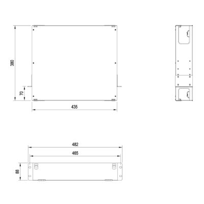 патч-панель Hyperline FO-19BX-2U-F0-6xSLT-W120H32-EMP