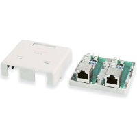 розетка компьютерная Hyperline SB2-2-8P8C-C5e-SH-WH