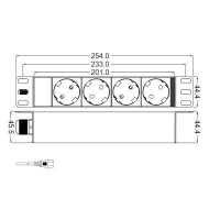 блок розеток Hyperline SHT10-4SH-IEC