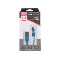 USB кабель 3Cott 3C-CLDC-066BBL-MUSB Белый/Синий