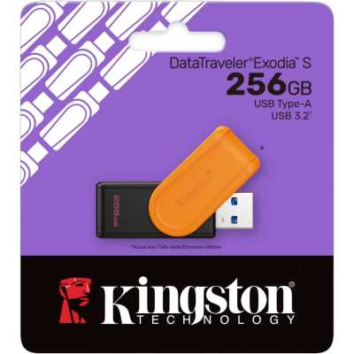флешка Kingston 256GB DTXS/256GB Черный, оранжевый
