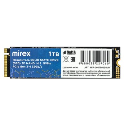 SSD диск Mirex 1Tb MIR-001TBM2NVM Черный
