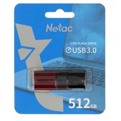 флешка Netac 512GB NT03U182N-512G-30RE Черный, бордовый
