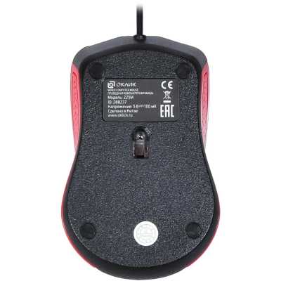мышь Oklick 225M Black-Red