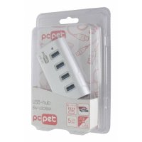 разветвитель USB PC PET BW-U3058A Aluminium silver серебристый