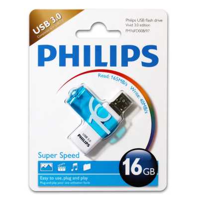 флешка Philips 16GB FM16FD00B/97 Белый, синий