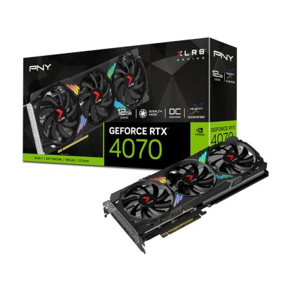 видеокарта PNY nVidia GeForce RTX 4070 Gaming Vetro EPIC-X RGB Overclocked 3FAN DLS 12Gb VCG407012TFXXPB1-O