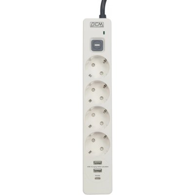 сетевой фильтр PowerCom SP-01 USB2A1CW 3m белый