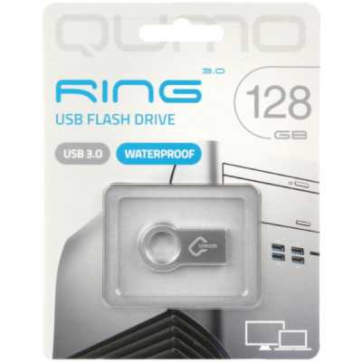 флешка Qumo 128GB QM128GUD3-Ring Серебристый
