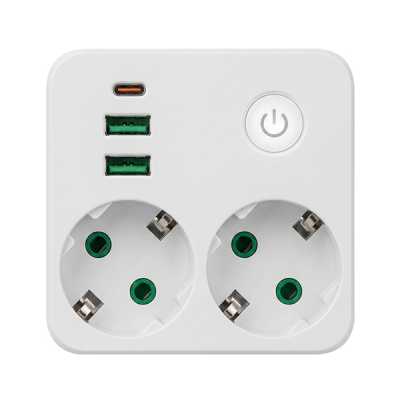 сетевой фильтр Qumo Power Block Light 4SPBARU P-0008 White белый