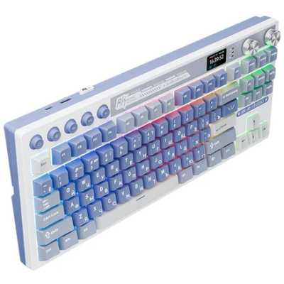 клавиатура Royal Kludge M87 6977576550441 Белый-голубой