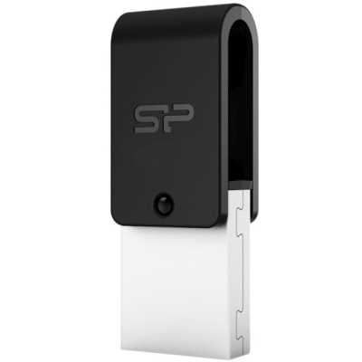 флешка Silicon Power 16GB SP016GBUF2X21V1K Черный, серебристый