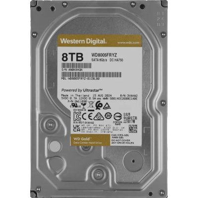 жесткий диск WD Gold 8Tb WD8005FRYZ Золотой, серый