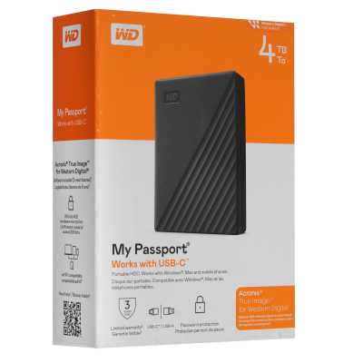 жесткий диск WD My Passport 4Tb WDBRMD0040BGY-WESN Серый
